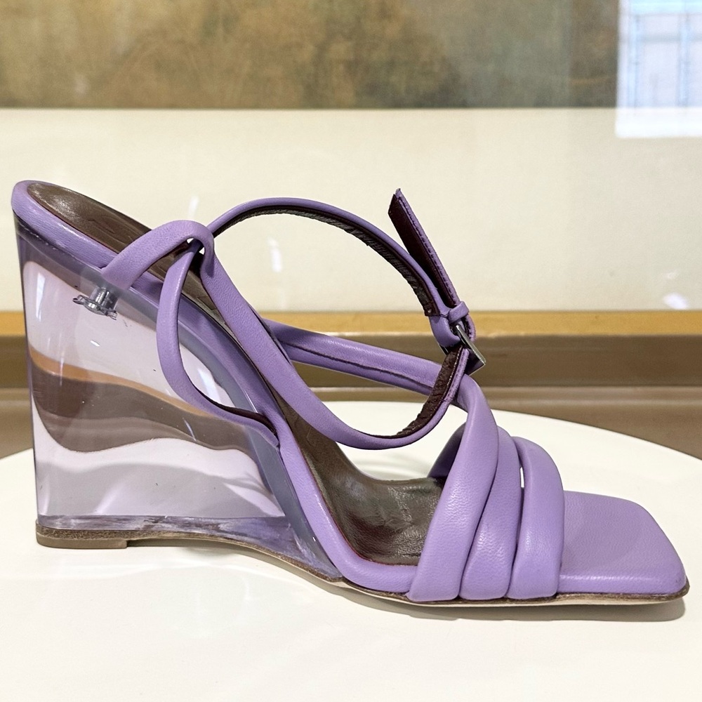 🌹STAUD🌹LeanneTransparent Wedge Sandals Size: 35 - Picture 4 of 13